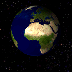 Bild zeigt: eine sich drehende Weltkugel
