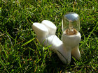 Caption: It's time for good ideas – figurine with a light bulb above the head.